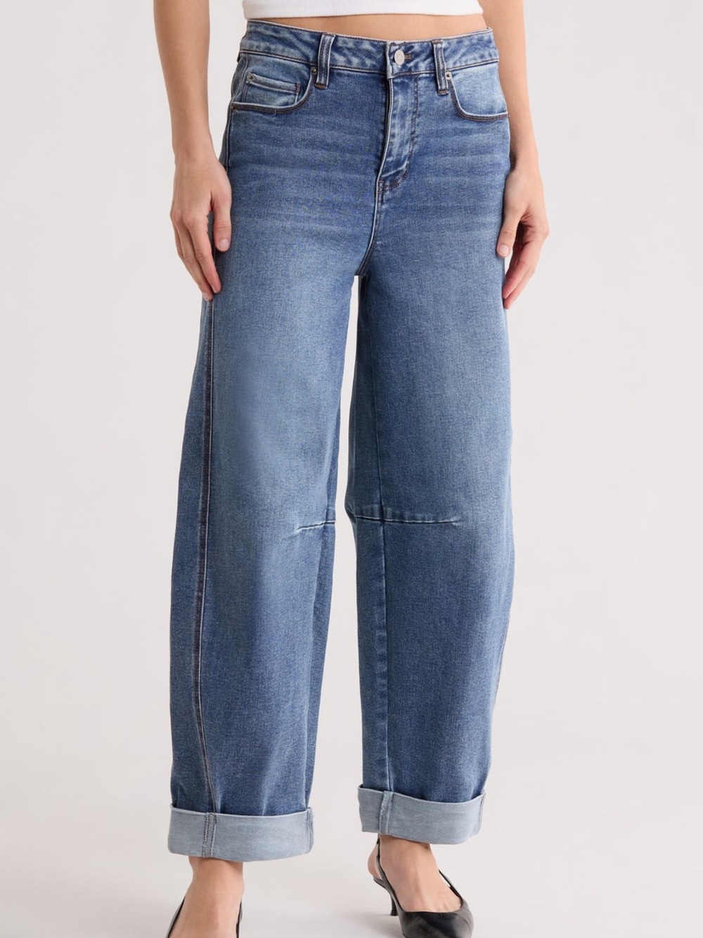 High-Rise Wide Leg Blue Jeans for Women - Picture 1 of 2